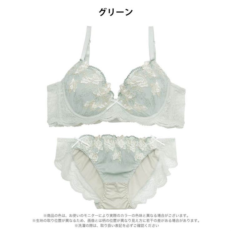 シャイニーブロッサム脇高ブラジャー&フルバックショーツ | Dazzy | 詳細画像10 