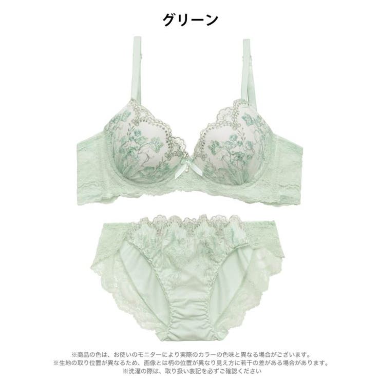 パステルファンシーフラワー脇高ブラジャー&フルバックショーツ | Dazzy | 詳細画像8 