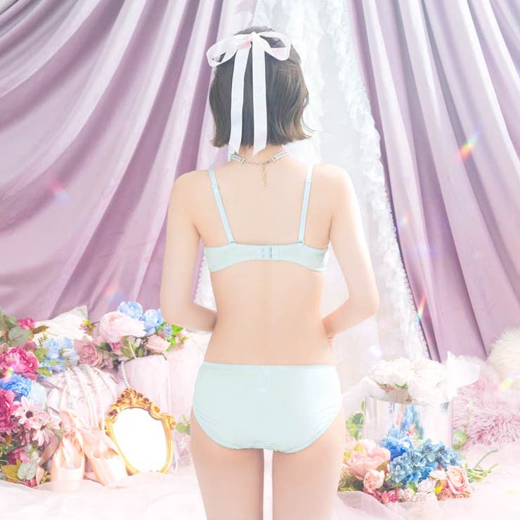 パステルレースフリルブラジャー&フルバックショーツ | Dazzy | 詳細画像8 