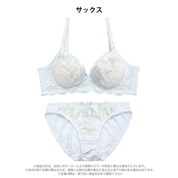 【ノンワイヤー】パステルリボンブルーム脇高ブラジャー&フルバックショーツ | Dazzy | 詳細画像10 