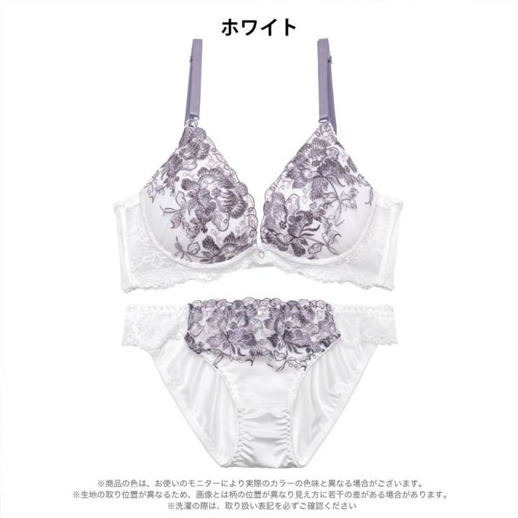 エレガントブロッサム脇高ブラジャー&フルバックショーツ | Dazzy | 詳細画像9 
