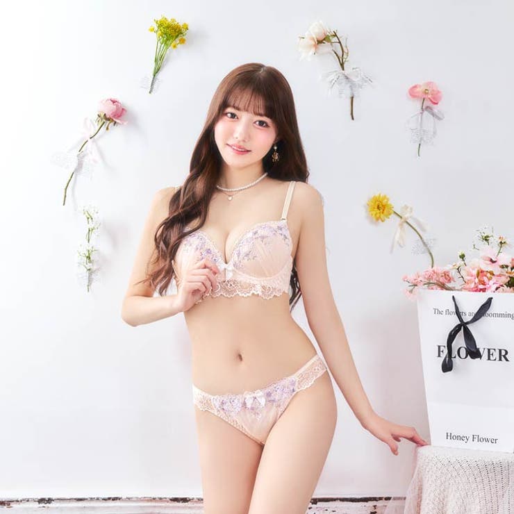 ピュアフローラルレースブラジャー&フルバックショーツ | Dazzy | 詳細画像6 