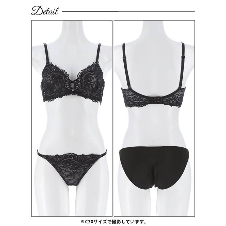 ノーブルレースアップ脇高ブラジャー&フルバックショーツ | Dazzy | 詳細画像13 