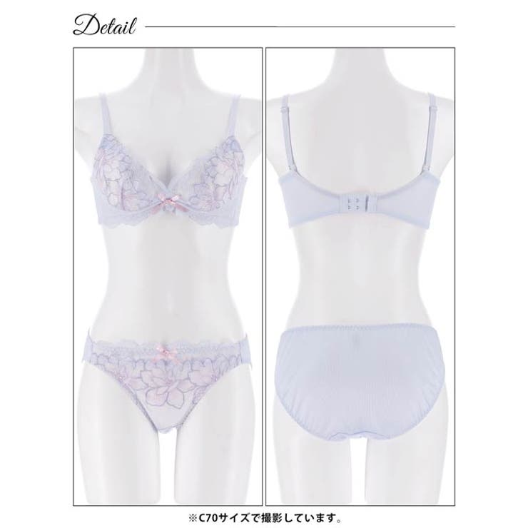 カシュクールブロッサム脇高ブラジャー&フルバックショーツ | Dazzy | 詳細画像14 