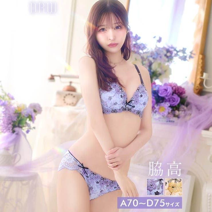 リボンフラワーブーケ脇高ブラジャー&フルバックショーツ | Dazzy | 詳細画像1 