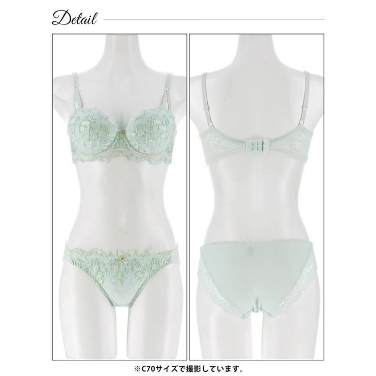 クラシカルプチフラワー脇高ブラジャー&フルバックショーツ | Dazzy | 詳細画像15 