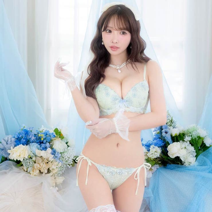 【三上悠亜着用】ロマンティックフローラルブラジャー&サイド紐フルバックショーツ | Dazzy | 詳細画像6 