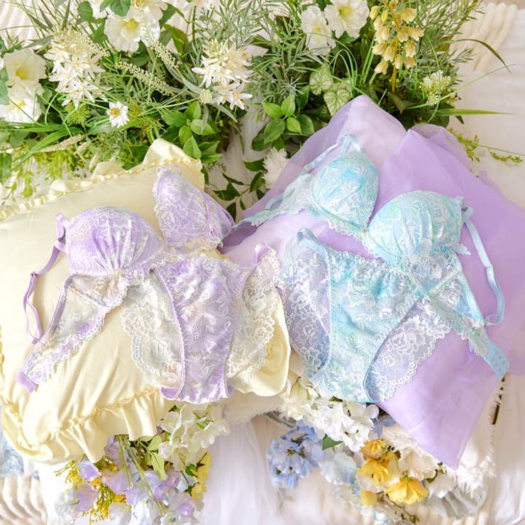 グラデーションケミカルレースブラジャー&バック透けフルバックショーツ | Dazzy | 詳細画像8 