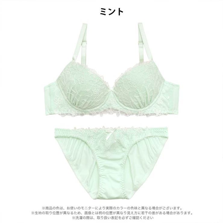 パステルエアリーフラワーブラジャー&フルバックショーツ | Dazzy | 詳細画像8 