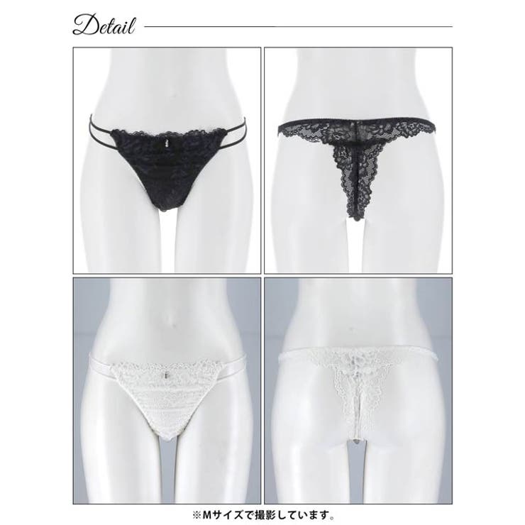 フラワーレースストリングTバックショーツ単品 | Dazzy | 詳細画像6 