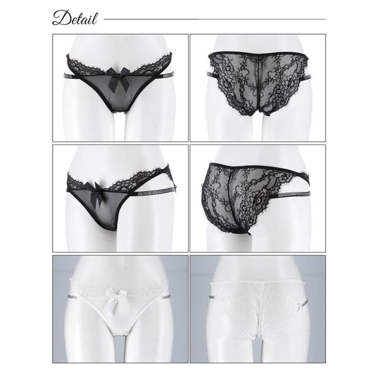 ジュエルリボンレースバック透けフルバックショーツ単品 | Dazzy | 詳細画像7 