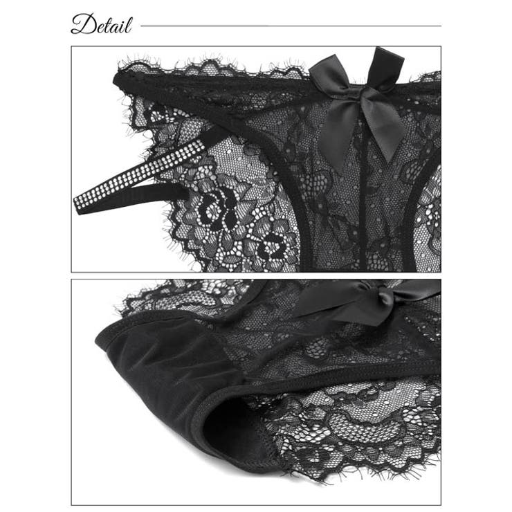 ジュエルリボンレースバック透けフルバックショーツ単品 | Dazzy | 詳細画像8 