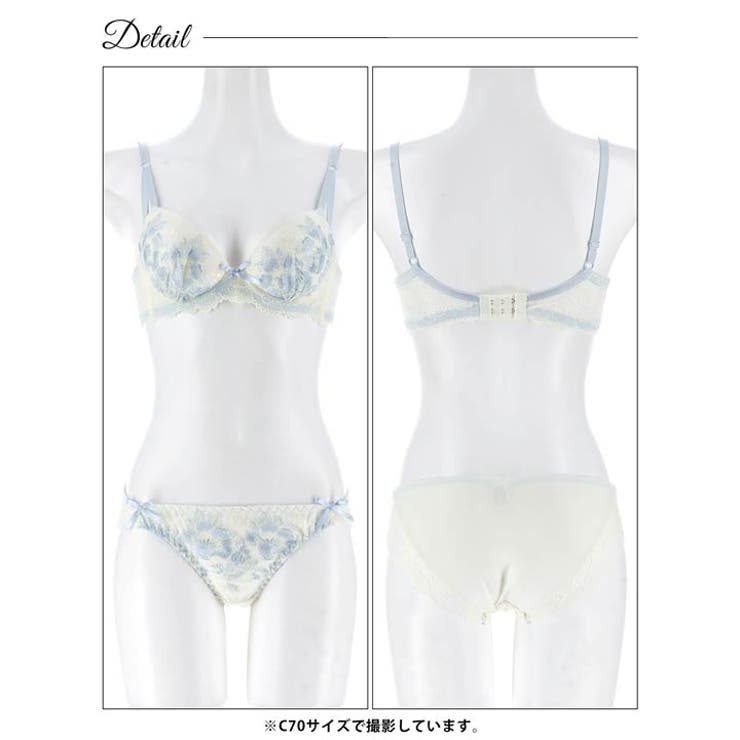 スウィートブロッサム脇高ブラジャー&フルバックショーツ | Dazzy | 詳細画像12 