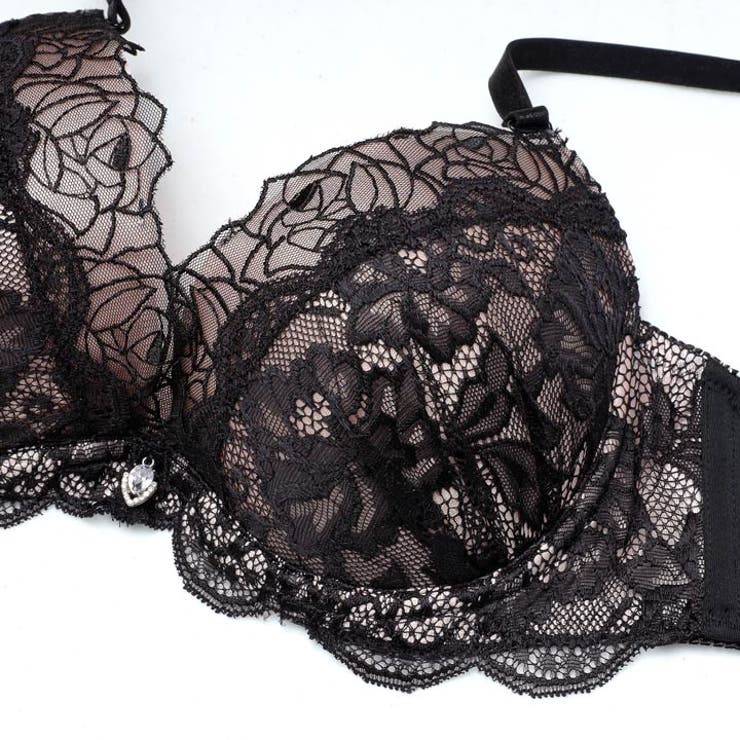 【3点セット】クラシカルローズレース脇高ブラジャー&フルバック&Tバックショーツ | Dazzy | 詳細画像12 