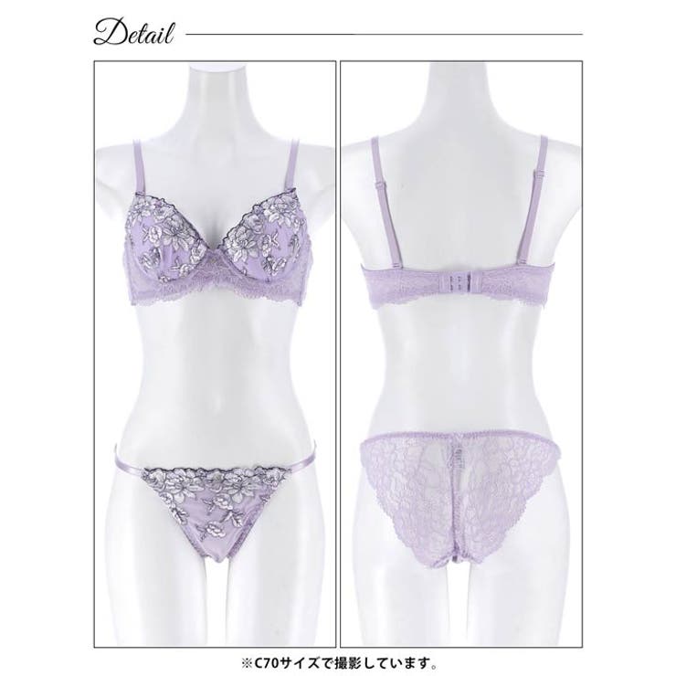 スウィートレディフラワーブラジャー&バック透けフルバックショーツ  | Dazzy | 詳細画像12 