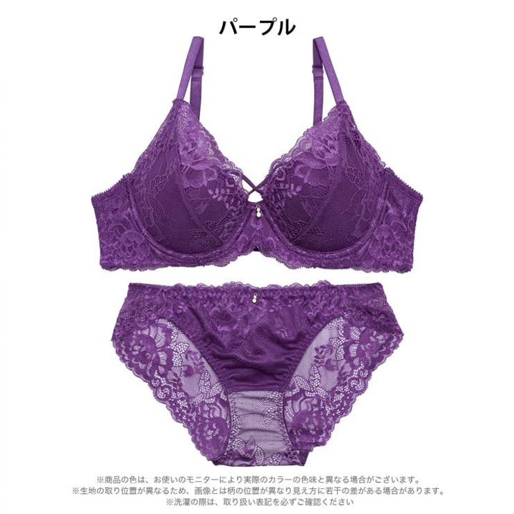 【GHIサイズ】プレシャスレースクロスブラジャー&バック透けフルバックショーツ | Dazzy | 詳細画像10 