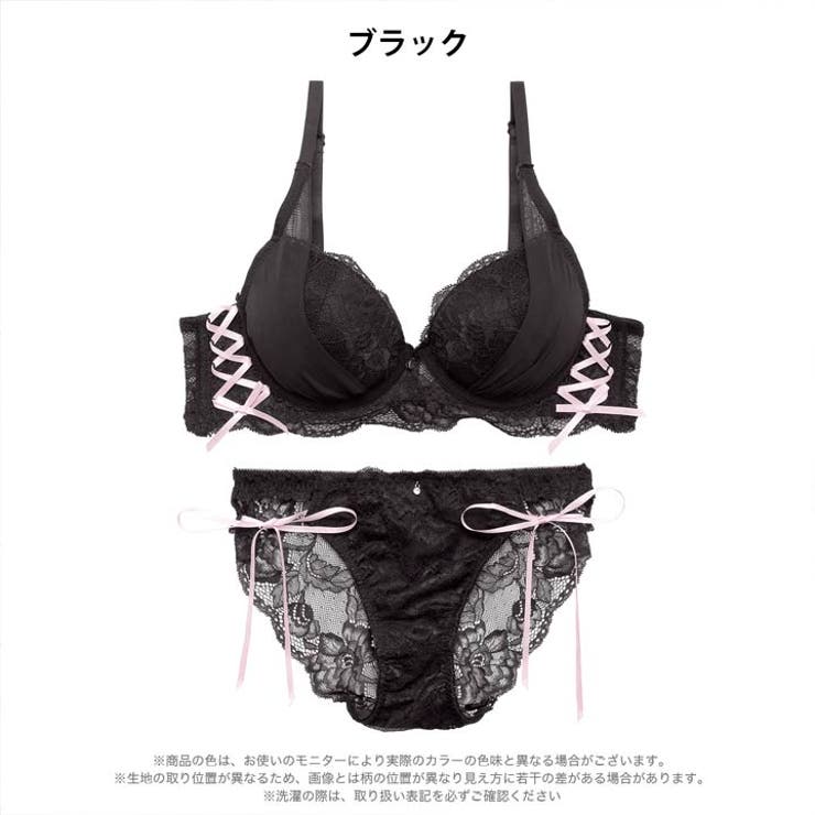 ロマンティックレースアップブラジャー&バック透けフルバックショーツ | Dazzy | 詳細画像8 