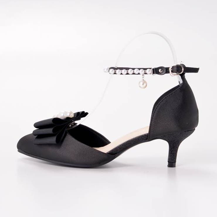 5cmヒール [選べるアンクルストラップ][2way]パールリボンラウンドトゥパ… | Dazzy | 詳細画像6 