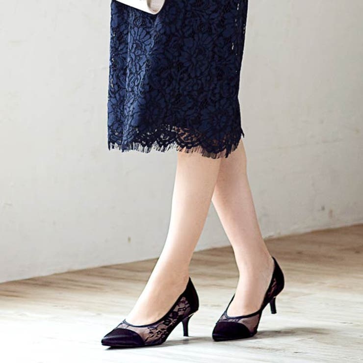 5cmヒール/シアーレースポインテッドトゥパンプス new | Dazzy | 詳細画像3 