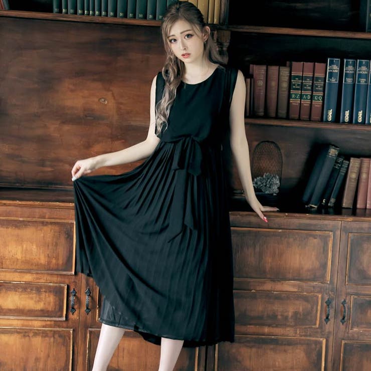 ドレス darial シフォンプリーツワンピドレス[品番：DY000014637