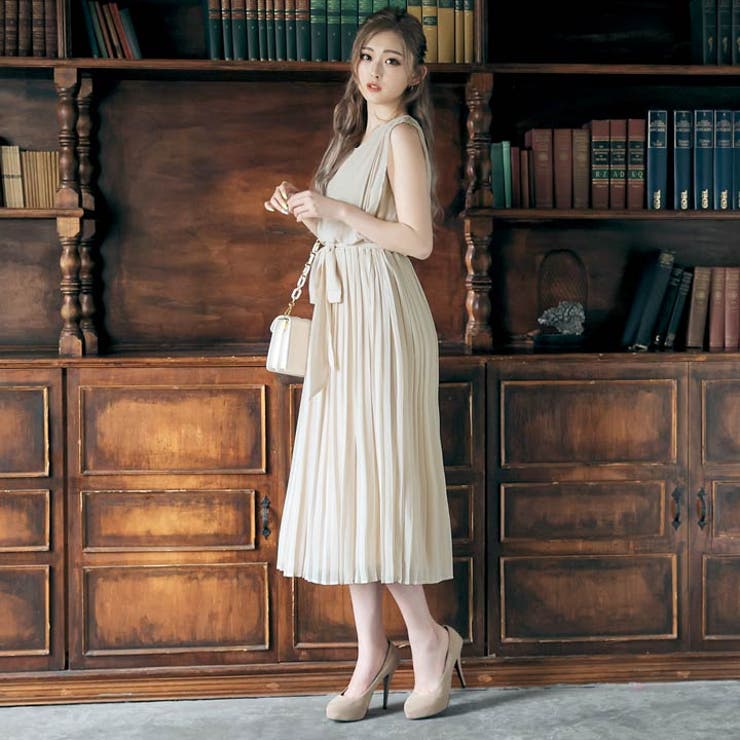 ドレス darial シフォンプリーツワンピドレス[品番：DY000014637