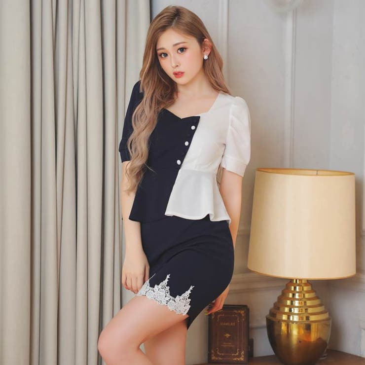 キャバ ドレス バイカラー[品番：DY000018702]｜Dazzy（デイジー）の