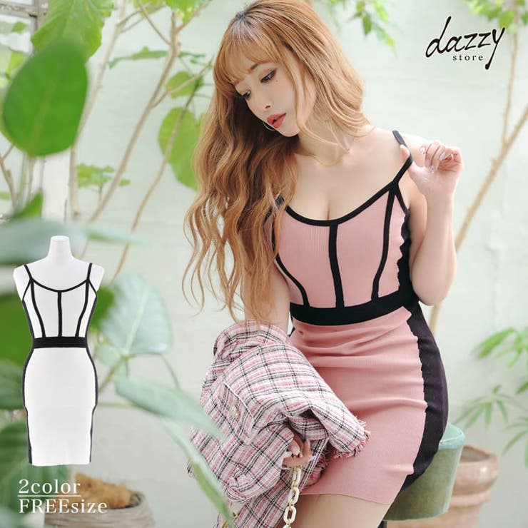 ワンピース バイカラー ライン 品番 Dy Dazzy デイジー のレディースファッション通販 Shoplist ショップリスト