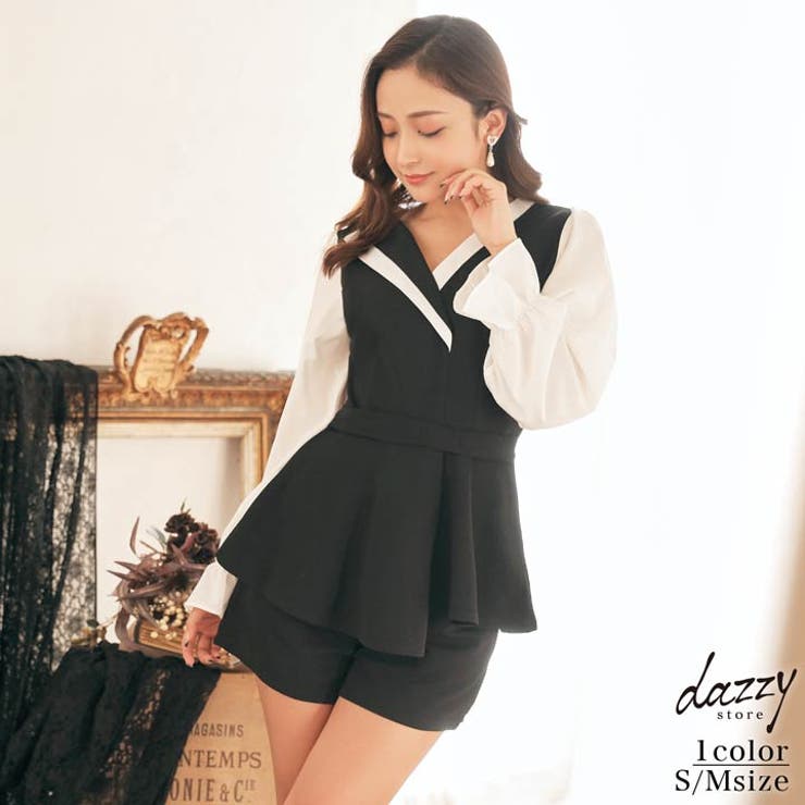 ワンピース 重ね着 シャツ風[品番：DY000020299]｜Dazzy（デイジー）の