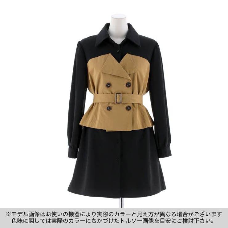 ワンピース バイカラー ベルト付き | Dazzy | 詳細画像12 