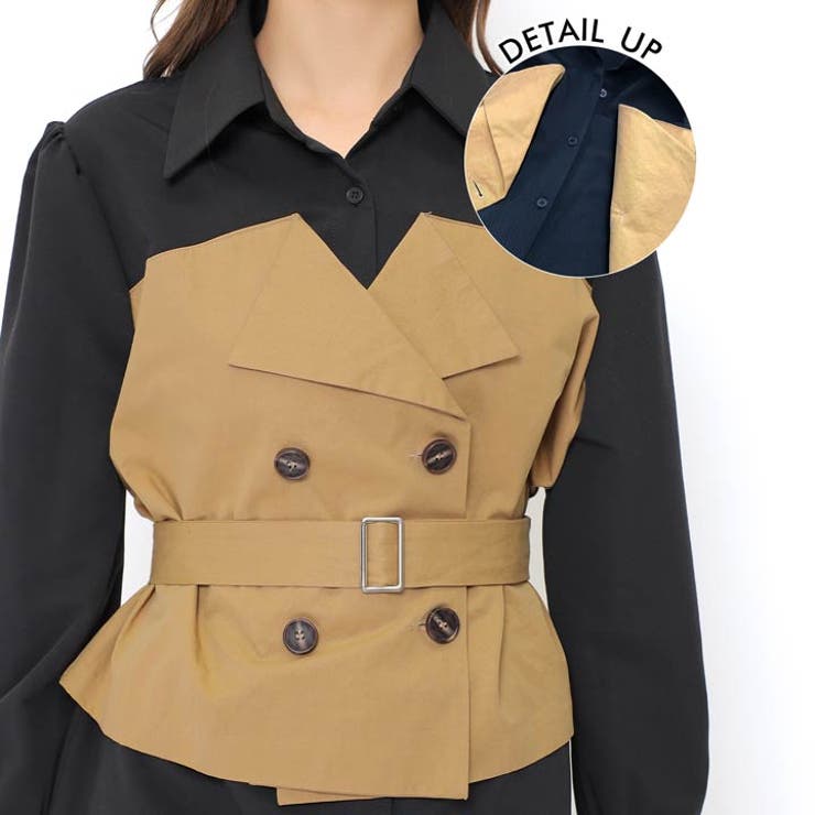 ワンピース バイカラー ベルト付き | Dazzy | 詳細画像8 