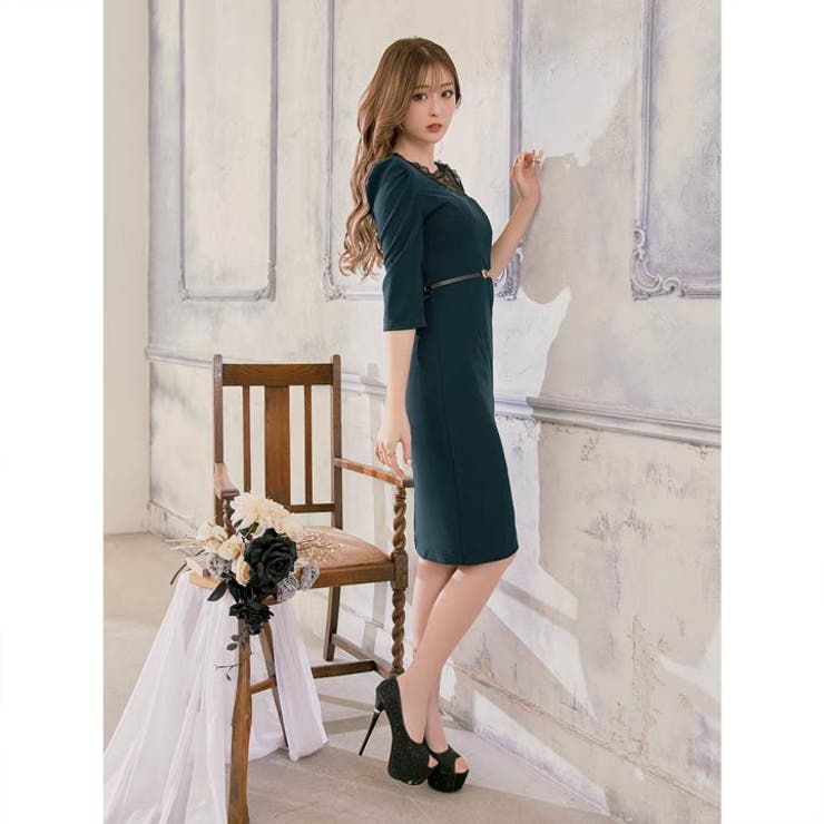 dazzy store グリーンブラックドレス LLサイズ(キャバ ドレス dazzy store グリーンブラックドレス LLサイズ(キャバ ドレス