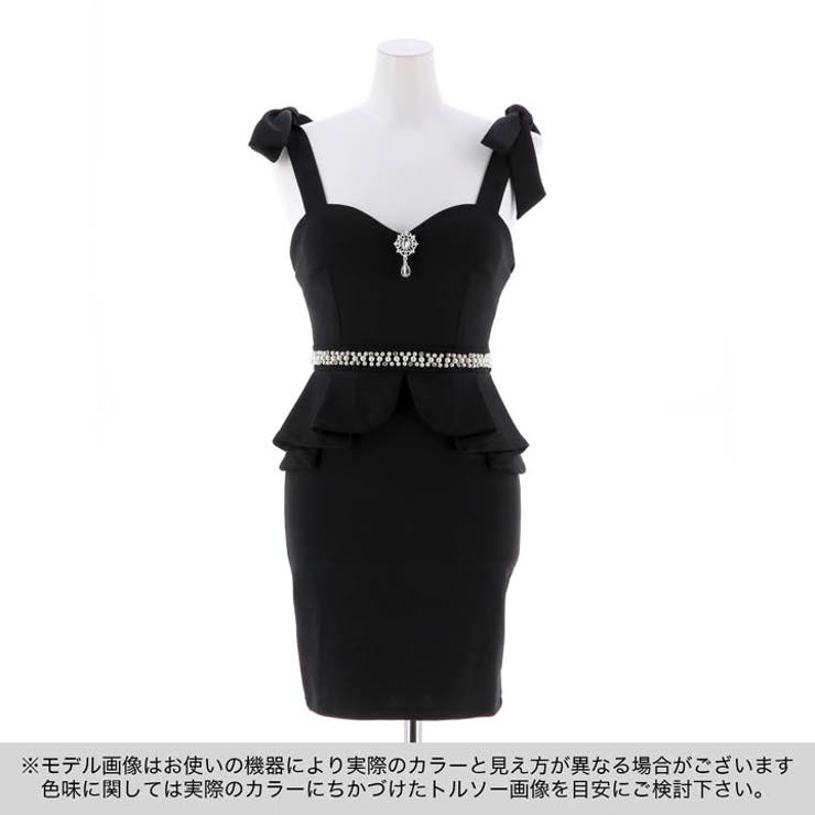 Dazzy リボンオフショル キャバドレス 黒 キャバ ドレス オフショル[品番：DY000027181]｜Dazzy（デイジー