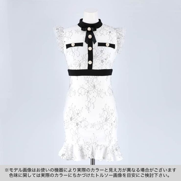 キャバ ドレス フラワーレース[品番：DY000026995]｜Dazzy