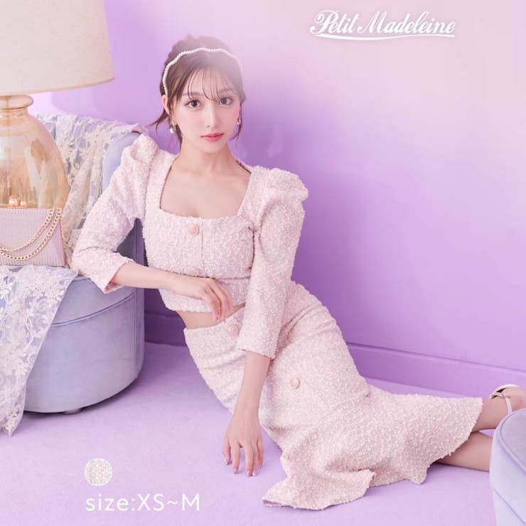 セットアップ レディース パステルツイード[品番：DY000027278]｜Dazzy