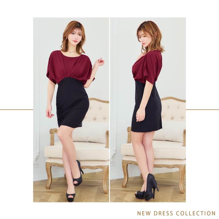 キャバ ドレスシフォンギャザードルマンスリットタイトミニドレス ドレス | Dazzy | 詳細画像13 