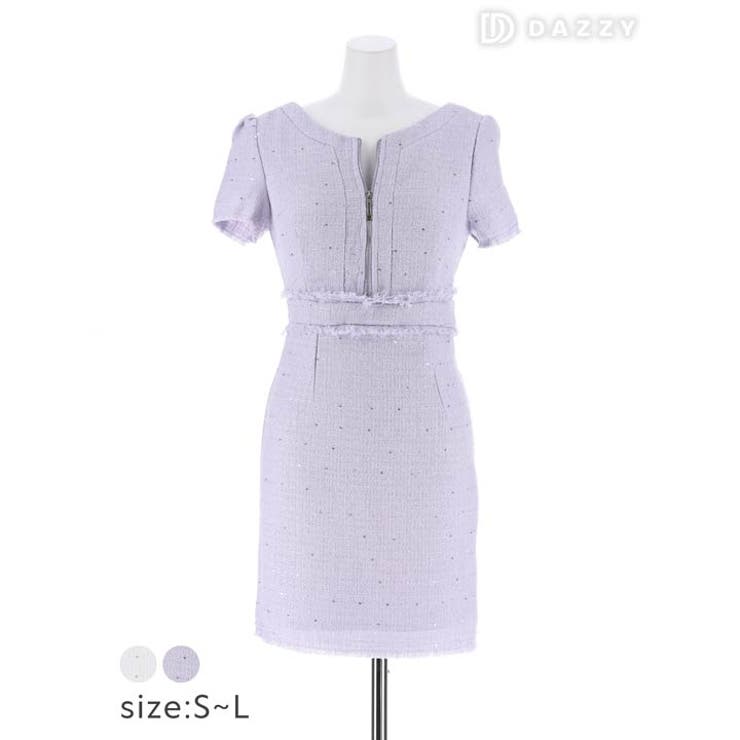 dazzy store キャバドレス　ツイード　M 楽天市場】Dazzy デイジーストア キャバドレス フロントジップ