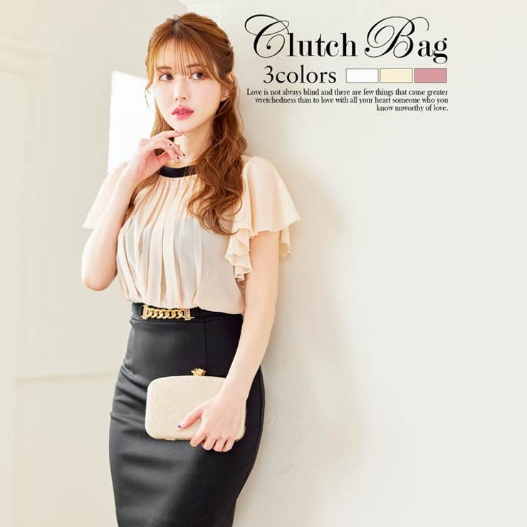 クラッチバッグブルーミングレースクラッチバッグ パーティ バッグ | Dazzy | 詳細画像1 