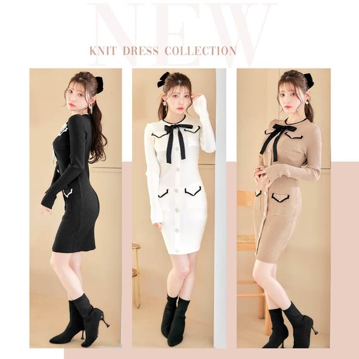 ワンピース フロントリボン ビジューボタン | Dazzy | 詳細画像13 