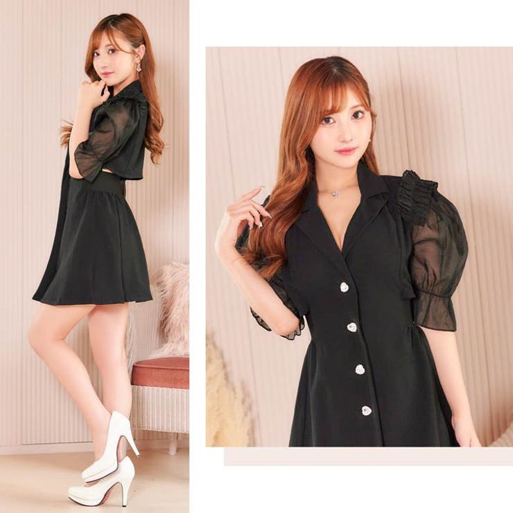 デイジーストア ワンピース パフスリーブバックカットビジューボタンワンピース | Dazzy | 詳細画像13 