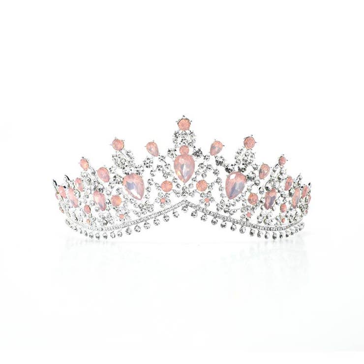 デイジーストアライトピンクシルバーストーンティアラカチューシャレディースアクセサリージュエリーパーティーゴージャス結婚式二次会ウェディング派手かわいいおしゃれ
