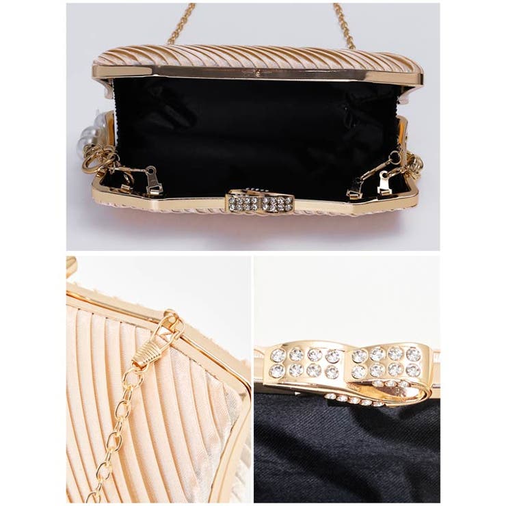 ショルダーバッグ レディースサテンプリーツ アシンメトリー | Dazzy | 詳細画像10 