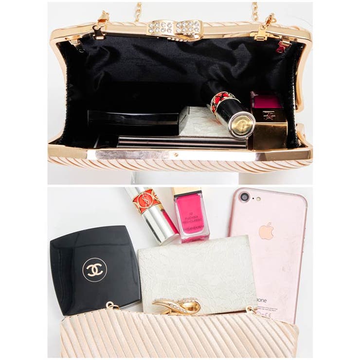 ショルダーバッグ レディースサテンプリーツ アシンメトリー | Dazzy | 詳細画像11 