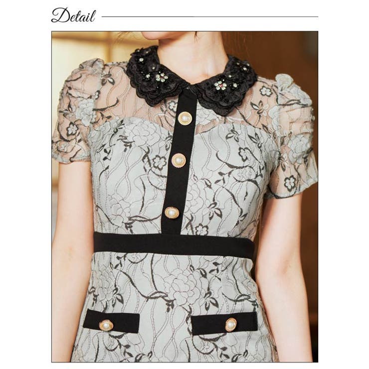 キャバドレス フラワーレース パール ビジュー[品番：DY000029231]｜Dazzy（デイジー）のレディースファッション通販｜SHOPLIST（ショップリスト）