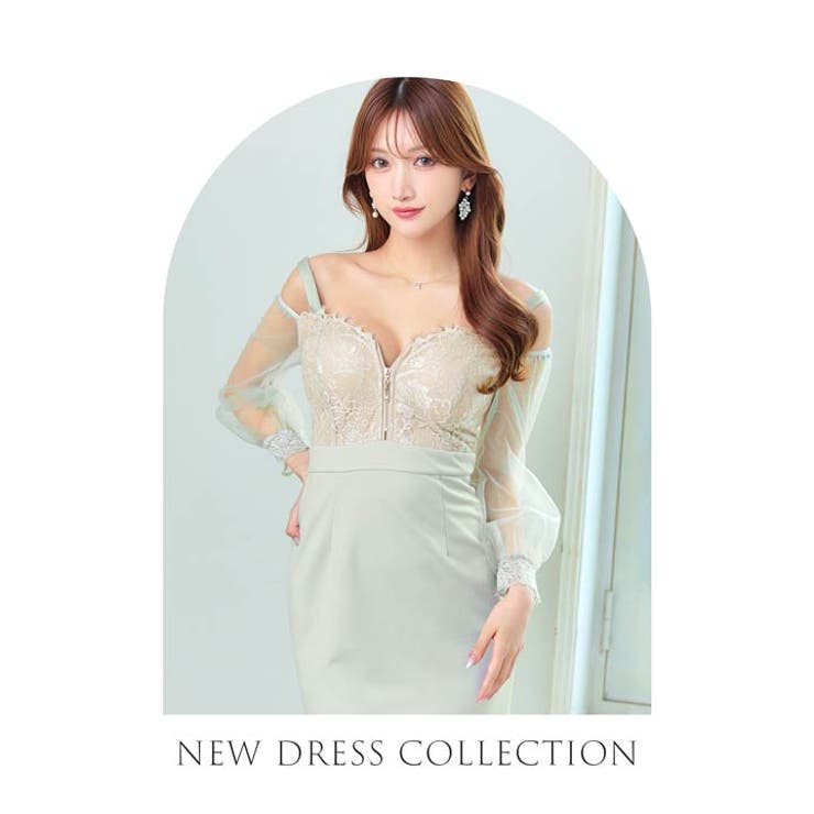 キャバドレス フロントジップ ヌーディレース | Dazzy | 詳細画像11 