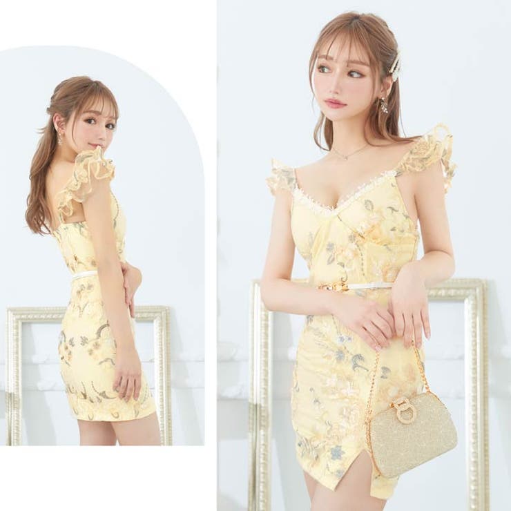 パステルローズ Vネック ベルト付き | Dazzy | 詳細画像14 