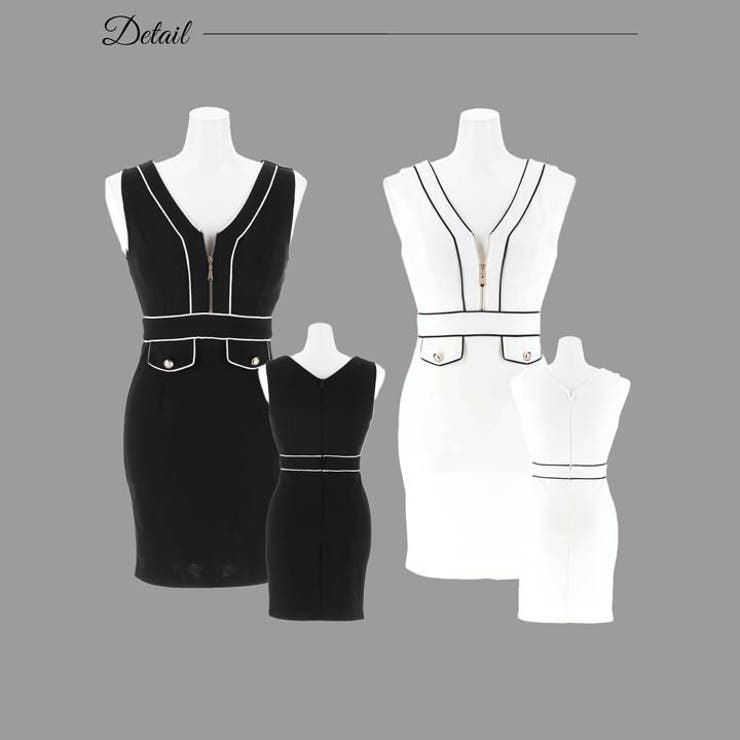 キャバドレス フロントジップ バイカラー | Dazzy | 詳細画像10 