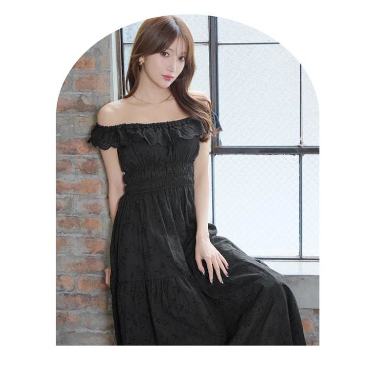 【値下げ❗️新品】ショルダーレースドレス　Mサイズ　韓国 ワンショルダー 美ライン ドレス 肩出し 大人奇麗 韓国服 XS~3XL