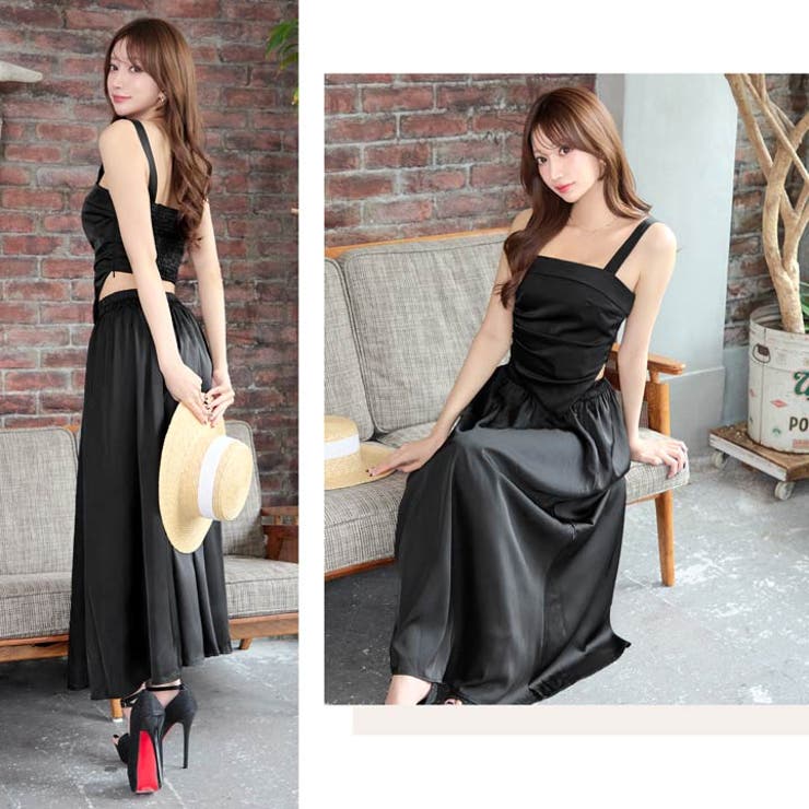 キャバドレススクエアネック ノースリーブ フレアスカート | Dazzy | 詳細画像13 