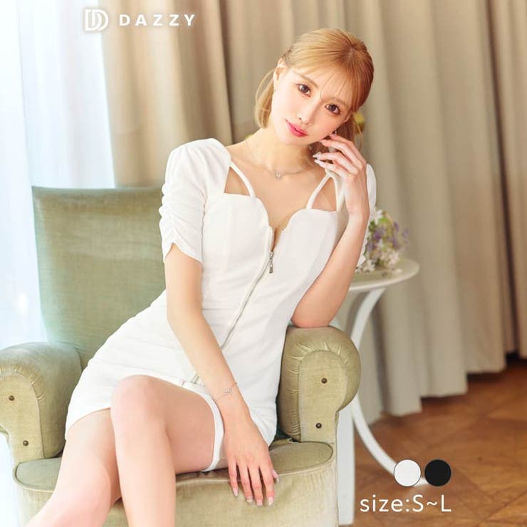 デイジーストア キャバドレススクエアコード フロントジップ | Dazzy | 詳細画像1 