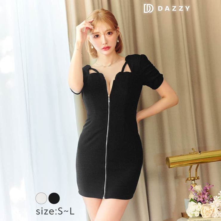 デイジーストア キャバドレススクエアコード フロントジップ | Dazzy | 詳細画像7 